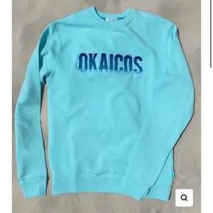 OKAICOS Blue OKAICOS Embroidered Crewneck Large Unisex NWT
